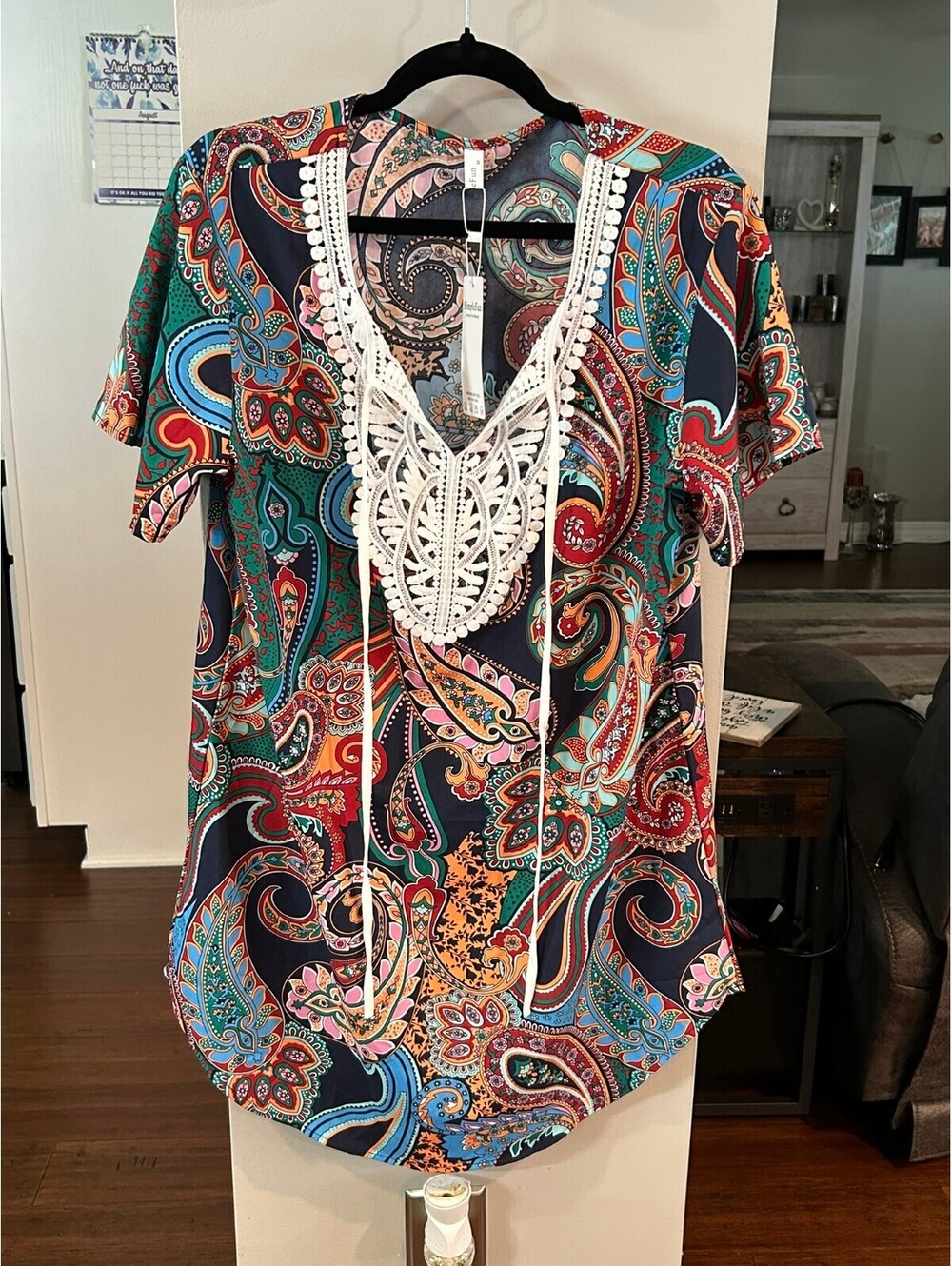 SimpleFun Paisley Lace V-Neck dress